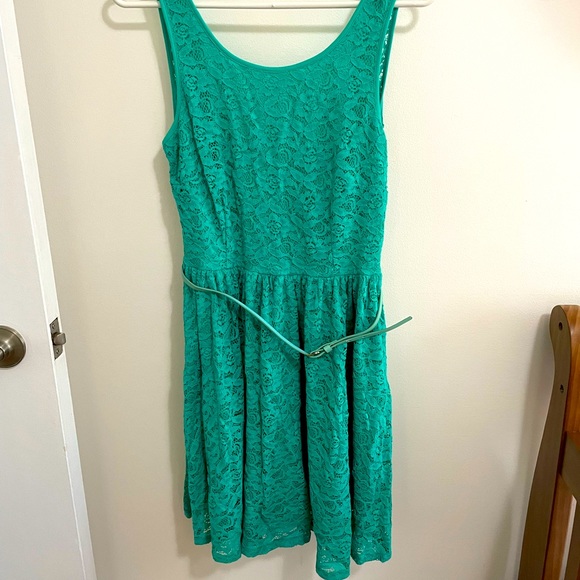 Turquoise Lace Dress - Picture 1 of 8
